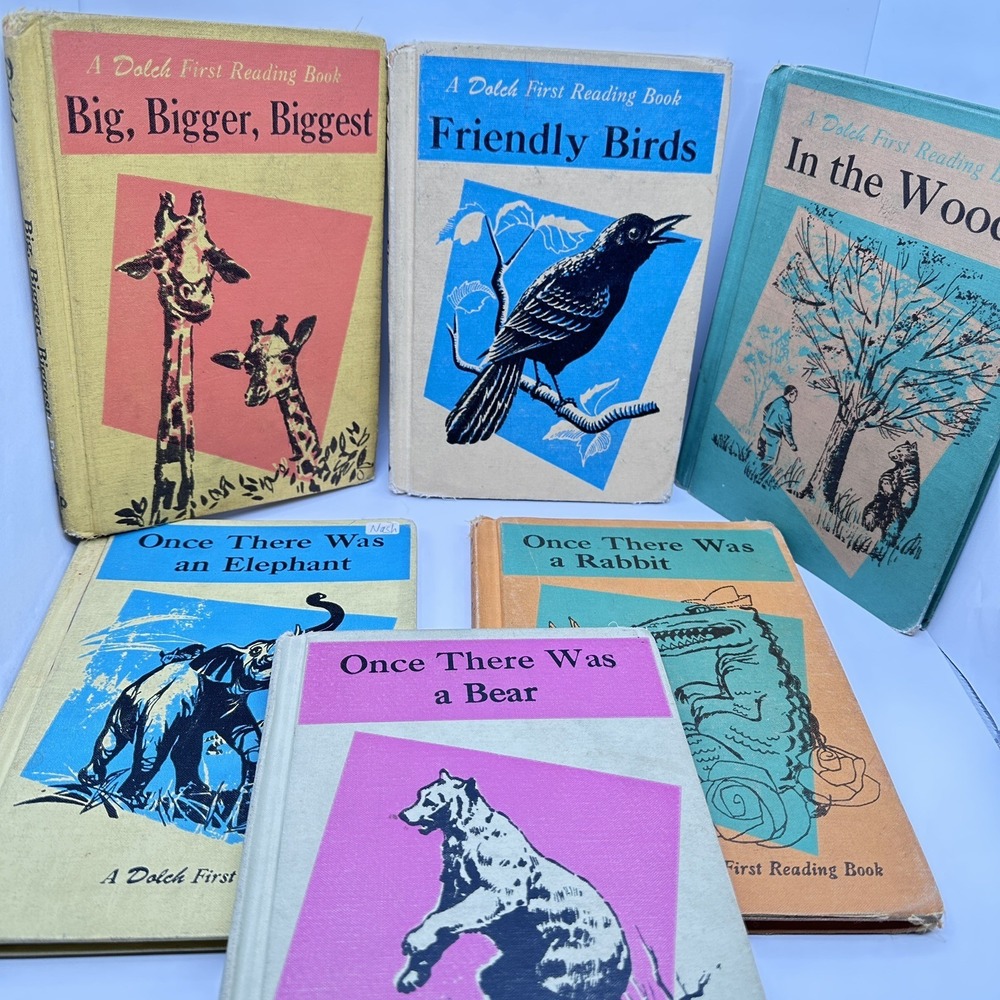 Dolch First Reading Books 1959 Vintage Set of 6 Homeschool MCM Primer Collect
